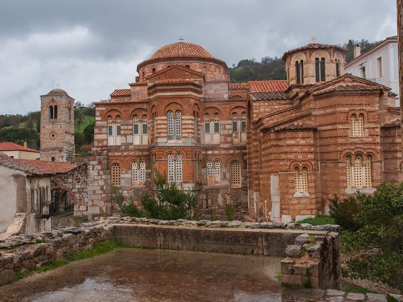The brick and stone church of the Hosios Loukas monastery