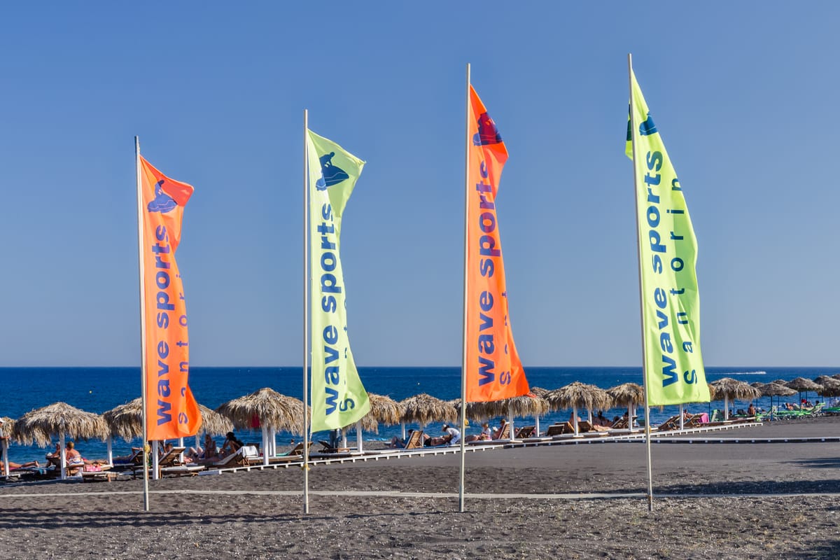 Perissa beach, Santorini, Greece