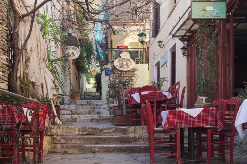 Restaurant at Mnisikleous road, Plaka, Athens